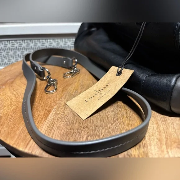 NWT Cole Haan Anne Street Frame Gray/Black Satchel - Picture 8 of 16